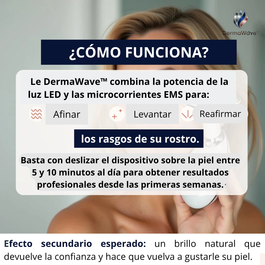 DermaWave™ Antiarrugas 7-en-1 - Resultados clínicos en casa.